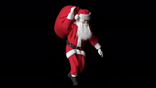 Santa Claus Carries a Sack of Gifts Representing Festive