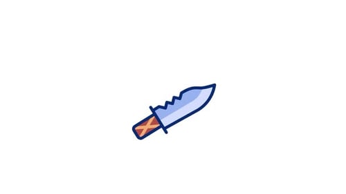 Scaling Flat Design Knife Icon Animation