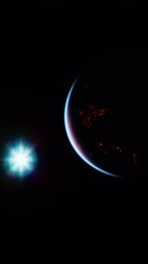 Earth at Night with City Lights Elements Furnished By NASA Vertical