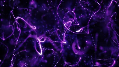 Abstract Glowing Purple Particle Trails Background Animation