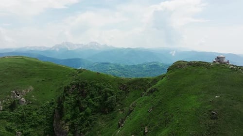 Aerial view of mountain range landscape, Montenegro.