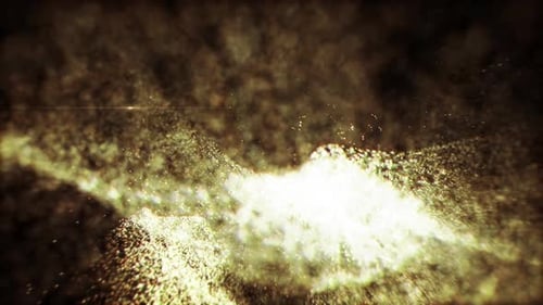 Abstract Golden Particles Flowing and Expanding Background Animation