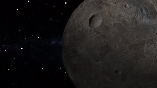 Animierter Blick auf den Mondplaneten. 2305
