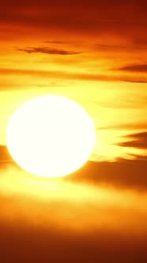 Vertical Screen Sunset or Sunrise Orange Sky Time Lapse