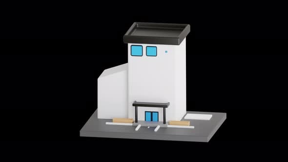 3D Animation of a 3D Animation of Office Building with Parking Yard ...