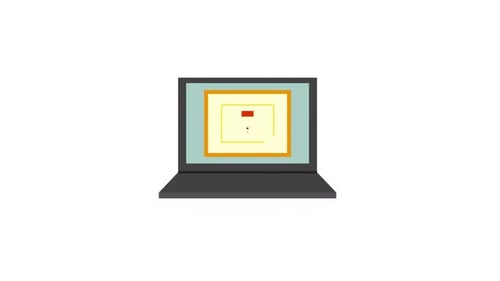 Flat Design Laptop with Digital Certificate Animation