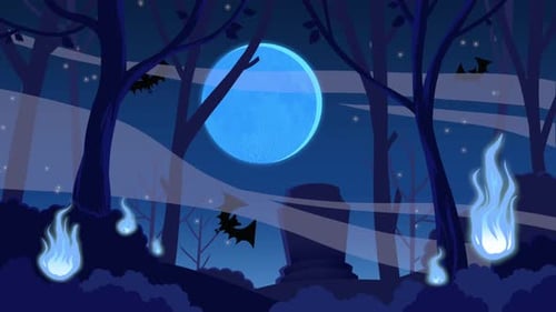 Halloween Theme Looped Background Video : Dark Forest