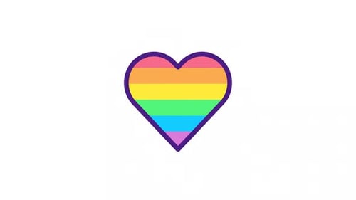 Rainbow Heart Flat Design Pulsing Animation for Pride