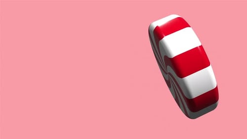 Animated Red White Peppermint Candy Morphing Transition