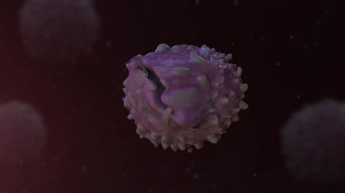 3D Animated Microscopic Cell Floating in Scientific Background