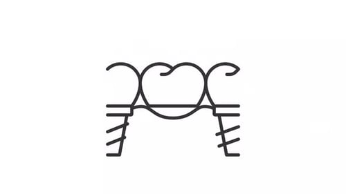 Animated Dental Implant and Crown Medical Line Icon