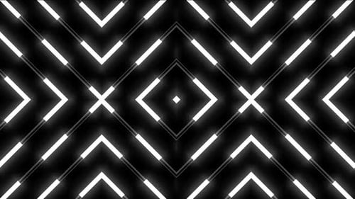 White Glowing Geometric Lines Abstract Loop