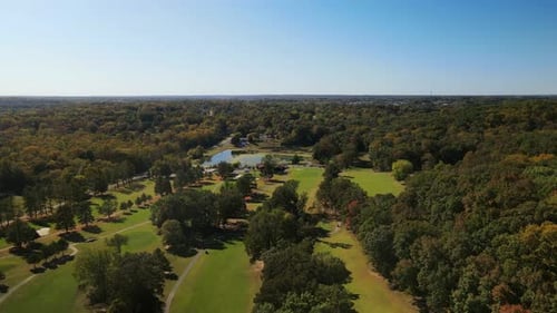 Drone footage revealing Swan Lake Golf Course in Clarksville Tennessee