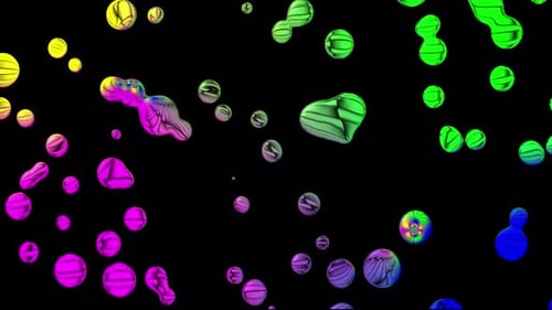 Abstract Fluid Colorful Spheres Seamless Loop