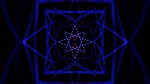 Red And Blue Neon Corridor With Geometric Lasers Background Vj Loop In 4K