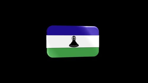 Drapeau du Lesotho 3D en verre