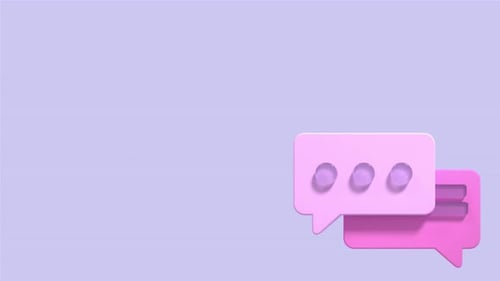 3D speech bubble animation. Empty speech bubble animation. Social media notification icon