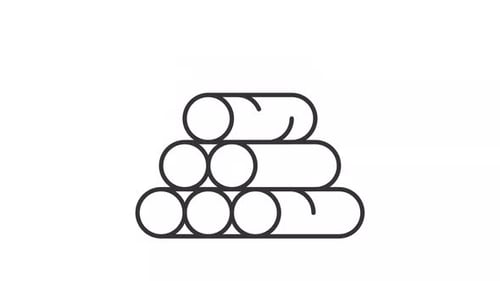 Animated steel pipes line icon