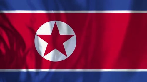 North Korea Flag Waving Realistic Loopable Background