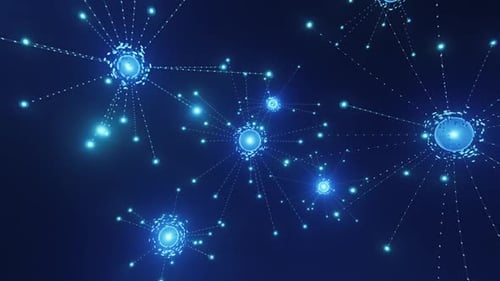 Interconnected Digital Nodes in Blue Space