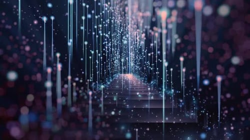 Futuristic Digital Data Stream Pathway Animation