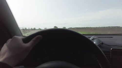 Driving inside the car POV on the Highway