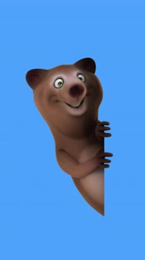 Fun 3D cartoon bear (with alpha channel)
