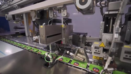Automated Machinery Assembling Circuit Boards in Factory