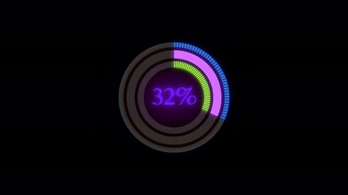 Colorful circle loading bar animation . 4k video black background .