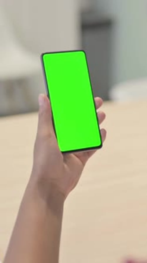 African Man Using Smartphone with Chroma Key, Vertical Video