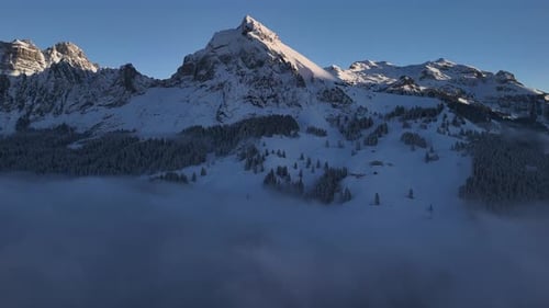 Fronalpstock mountains Glarus Alps winter cold snow covered peak Switzerland