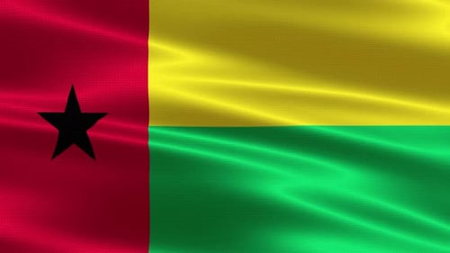 Realistic Waving Flag of Guinea-Bissau Loop Animation