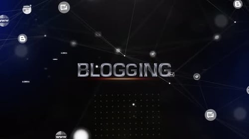 Futuristic Digital Network Blogging Title Reveal Animation