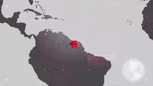 Digital World Map Country Highlight Animation