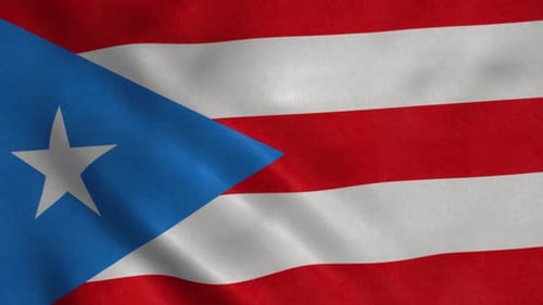 Waving Puerto Rico National Flag Seamless Loop Motion Graphic