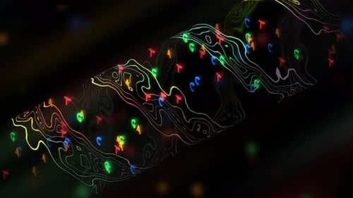 Colorful Neon DNA Double Helix Science Background