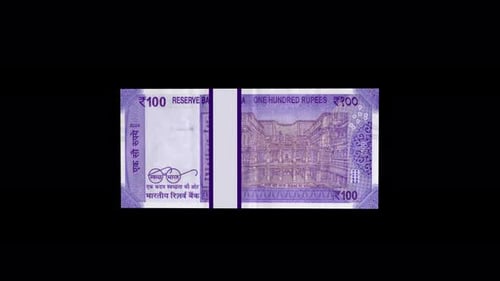 Animation rotative en monnaie indienne de 100 roupies