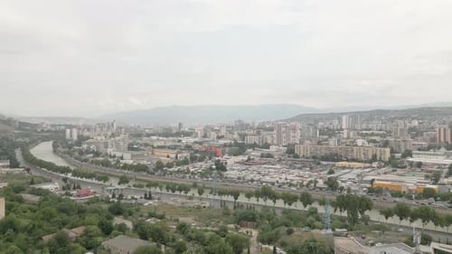 Georgia Capoital Tbilisi Cityscape Panorama