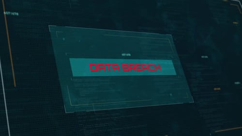 Aviso de violação de dados: animação futurista da tela de carregamento para Cyber Security HD