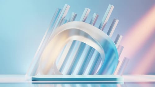 Empty stage with creative curve geometries