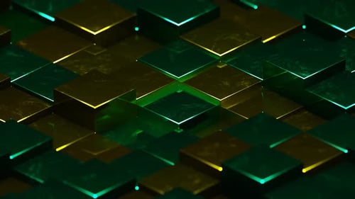 Cubes abstraits texturés et brillants, fond VJ Loop en HD