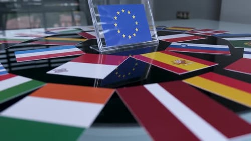 Flags of all European Union Member Countries