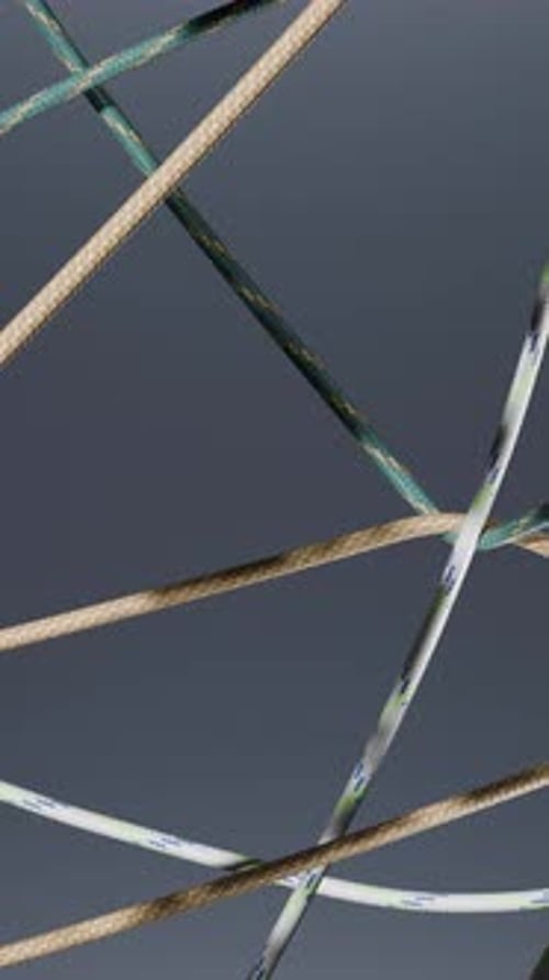 Fluid Ropes Intertwining into Dynamic Geometric Patterns