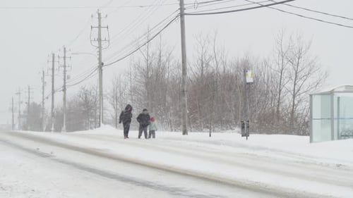 Winter Heavy Snow Covers Roads and Driveways in Dartmouth Canada