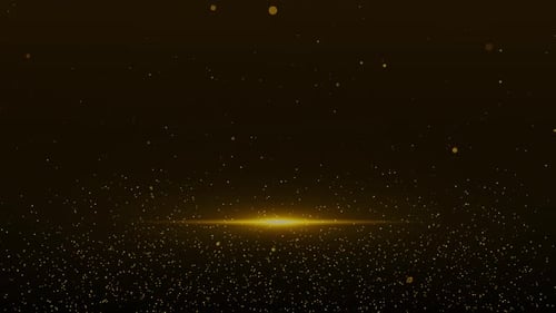 Elegant Golden Glittering Particles and Lens Flare Background