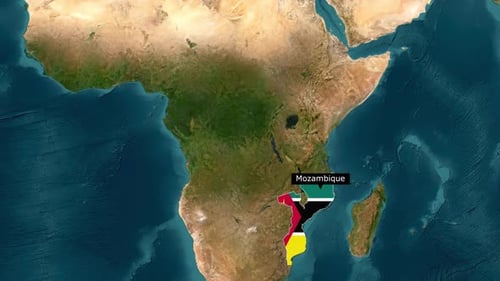 Animated Map of Mozambique Flag Reveal