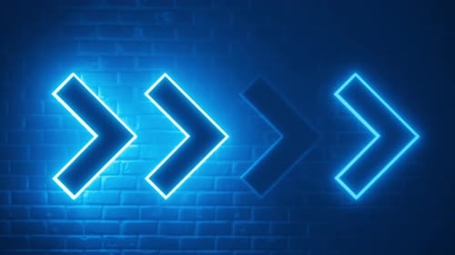 4k Neon Blue Arrows Forward
