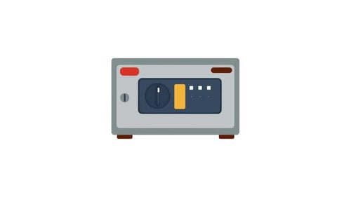 Animated Digital Safe Box Icon for Security Concepts