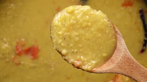 Cooking Dhal in a Large Pan