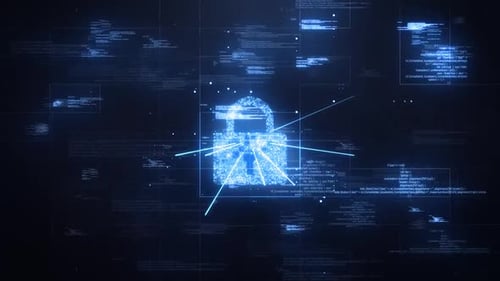 Futuristic Digital Lock Reveal with Code Elements